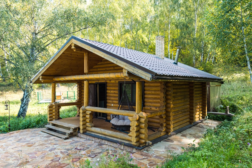 Sauna ogrodowa w domku z bali